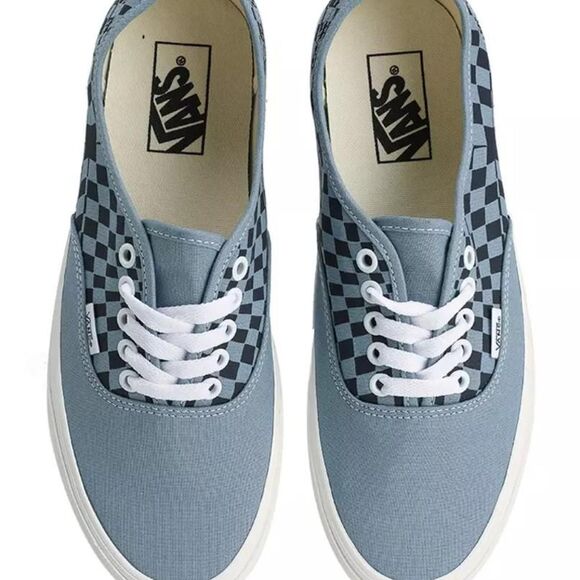 Vans Authentic Warp Checkered Blue Skate Shoes Men\'s size 8 NEW! main image 4